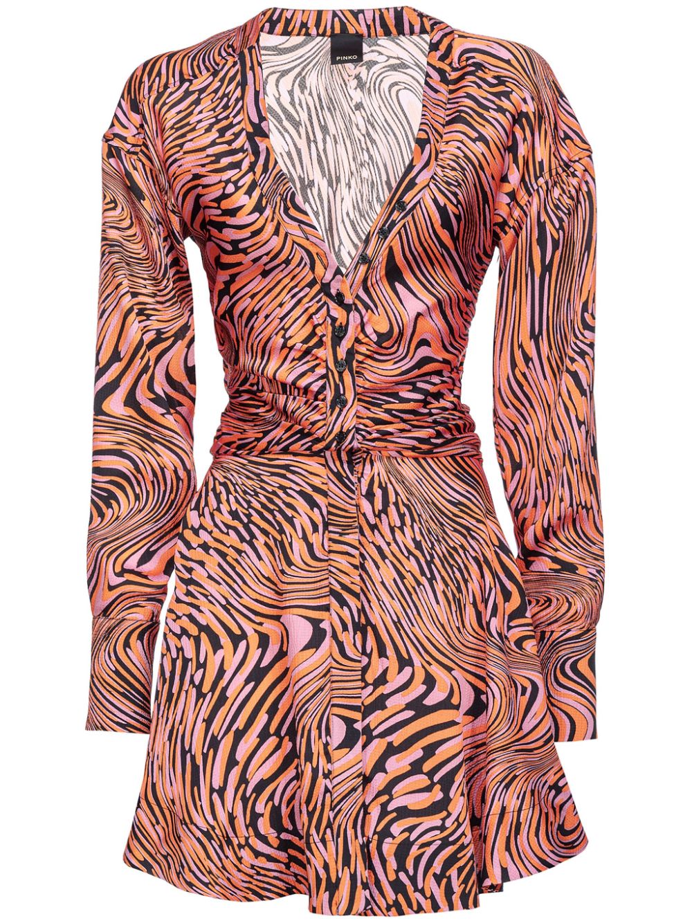 PINKO abstract-print flared shirt minidress von PINKO