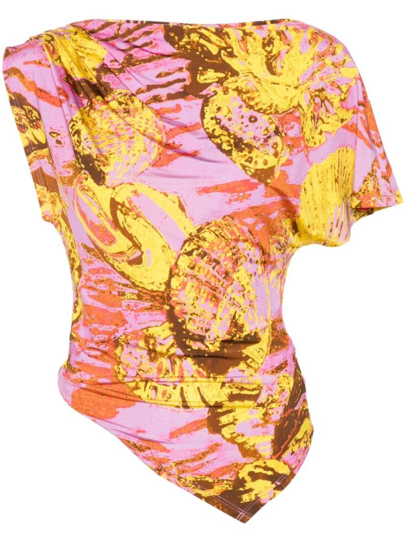 PINKO asymmetric abstract-print top von PINKO