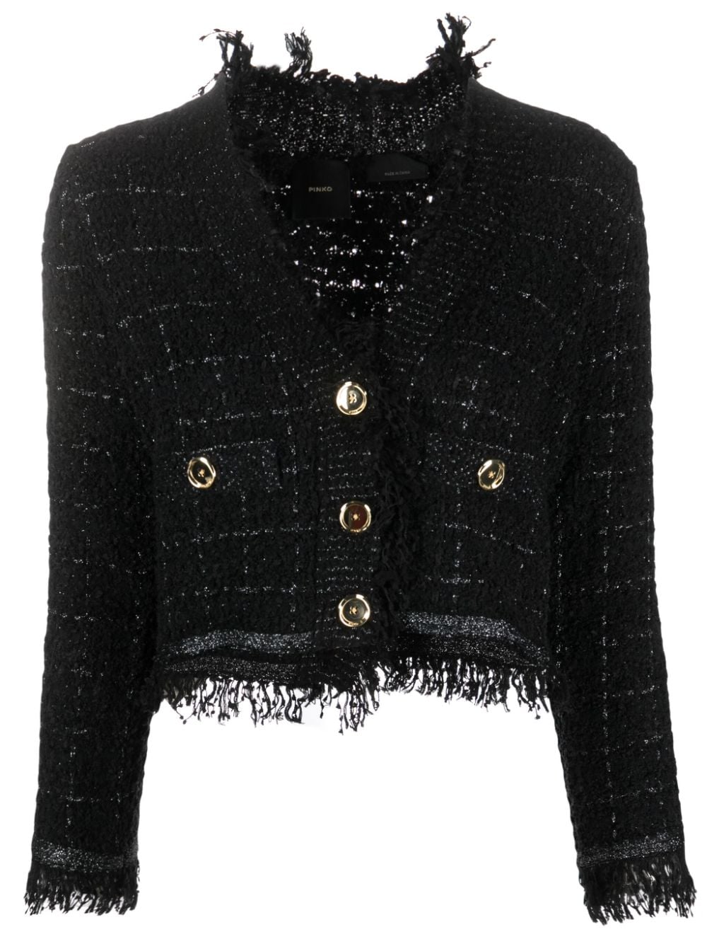 PINKO basket weave cropped jacket - Black von PINKO