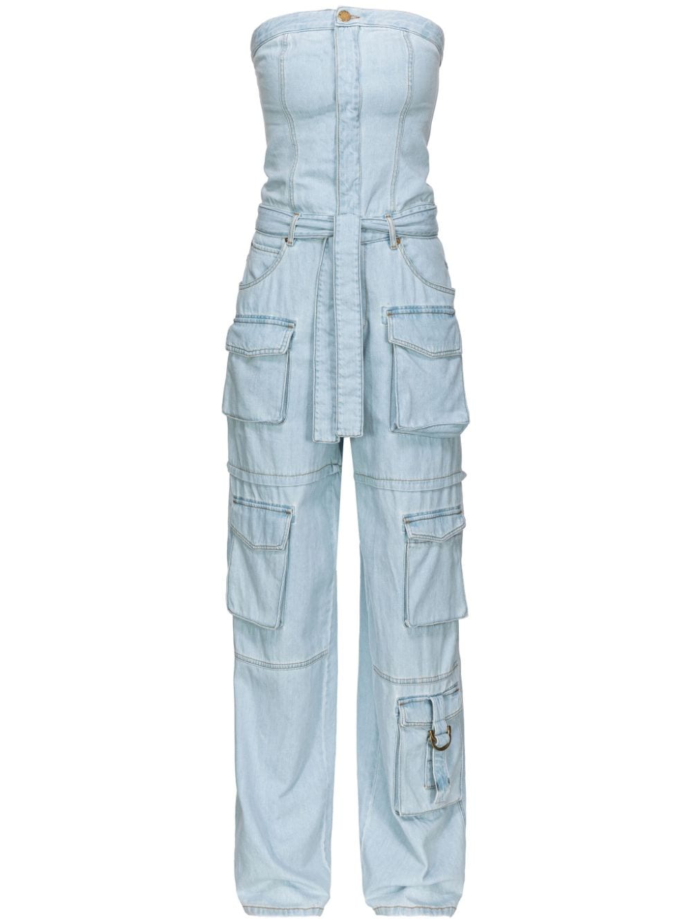 PINKO bustier-style denim jumpsuit - Blue von PINKO