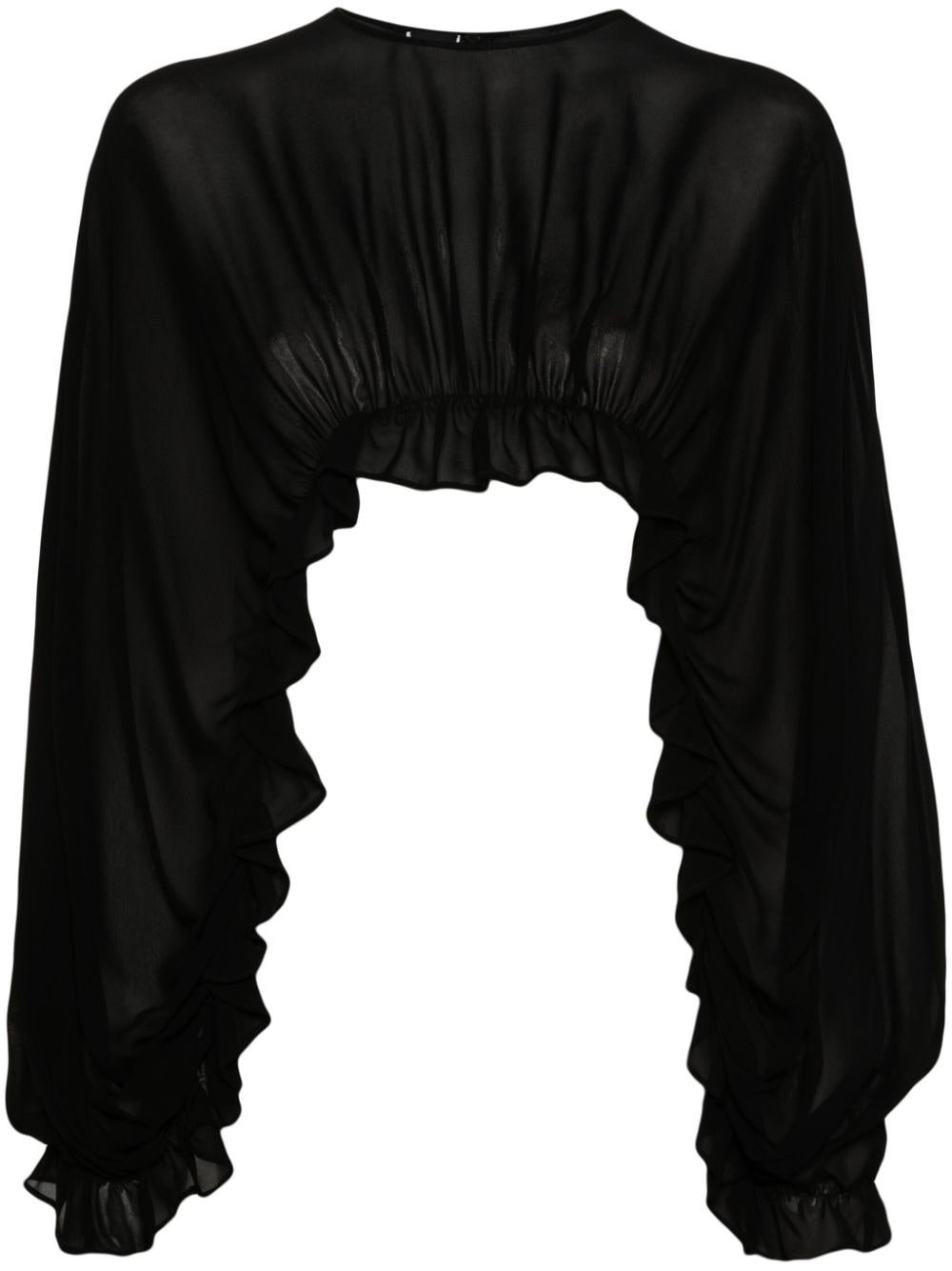 PINKO chiffon cropped blouse - Black von PINKO