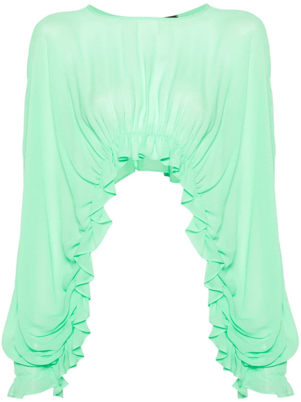 PINKO chiffon cropped blouse - Green von PINKO