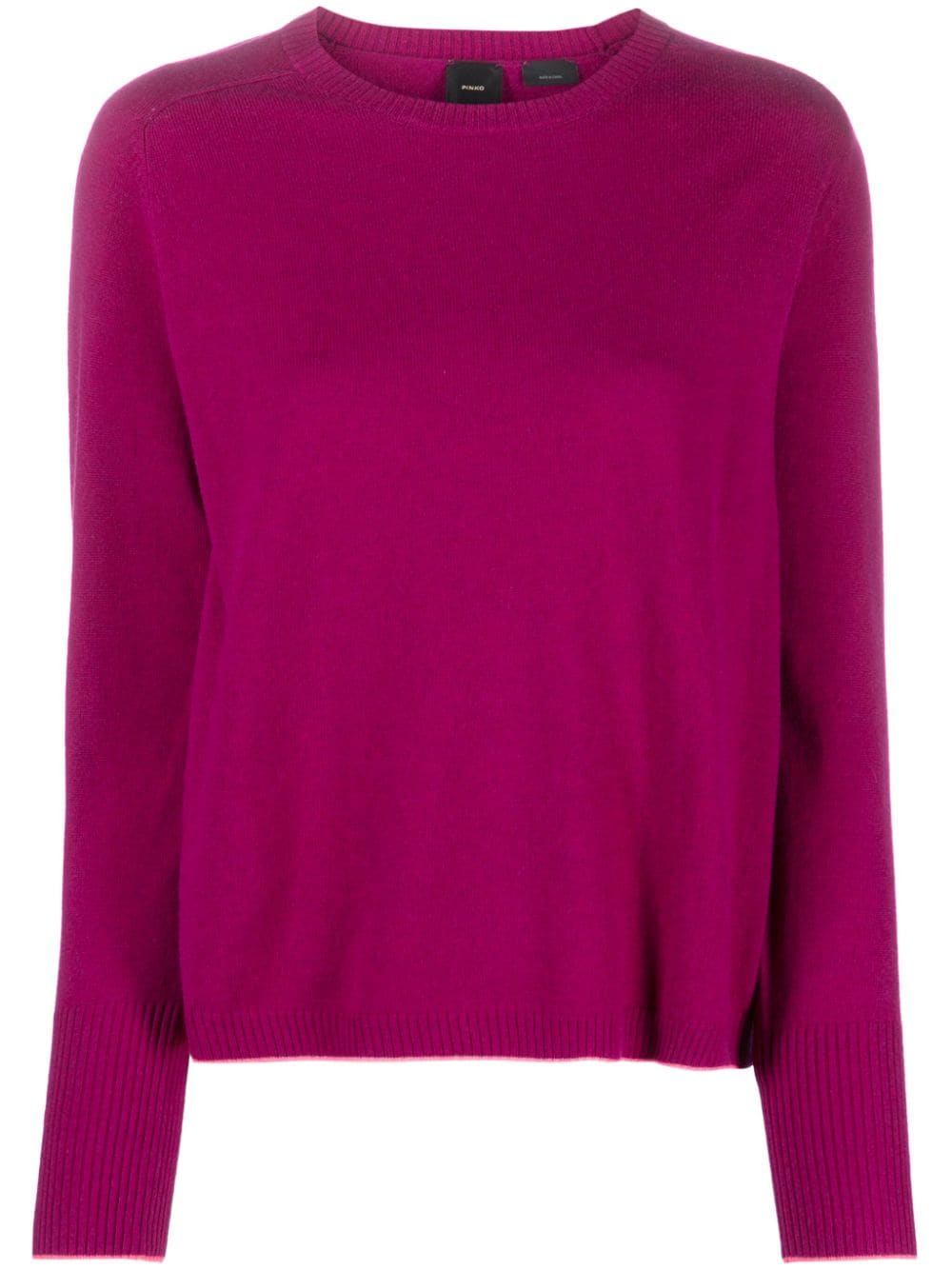PINKO contrast-trim wool-cashmere jumper - Purple von PINKO