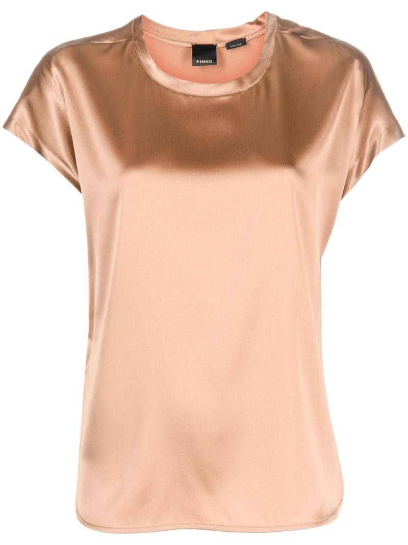 PINKO crew-neck silk T-shirt - Neutrals von PINKO