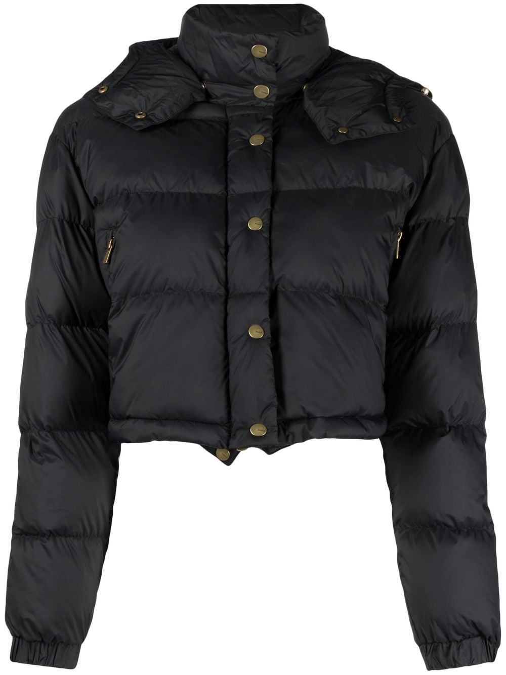 PINKO cropped hooded puffer jacket - Black von PINKO