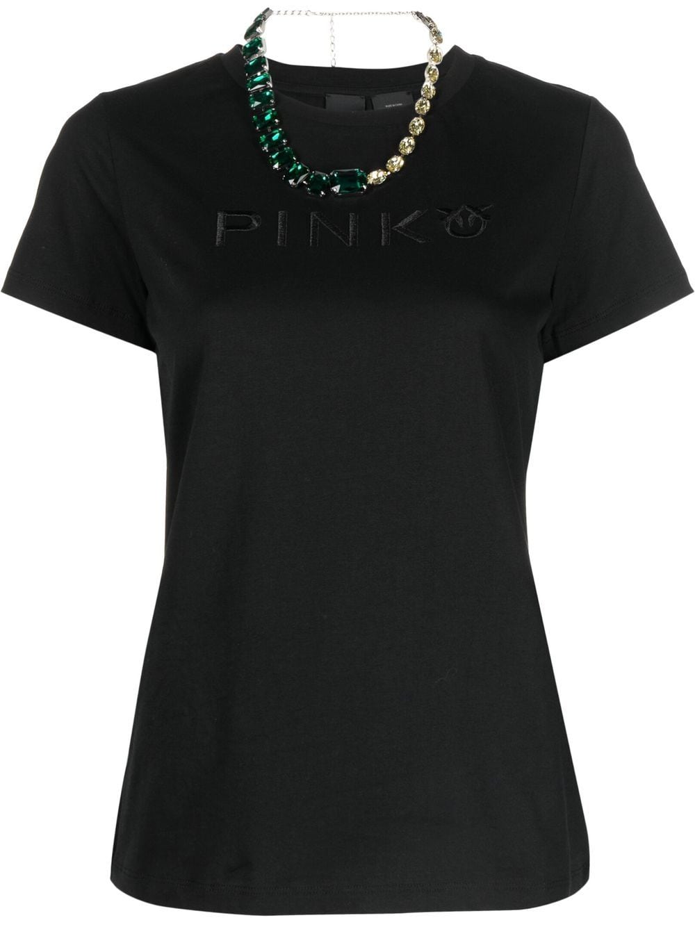 PINKO crystal-embellished necklace T-shirt - Black von PINKO