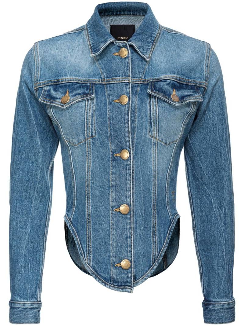 PINKO curved-hem denim jacket - Blue von PINKO