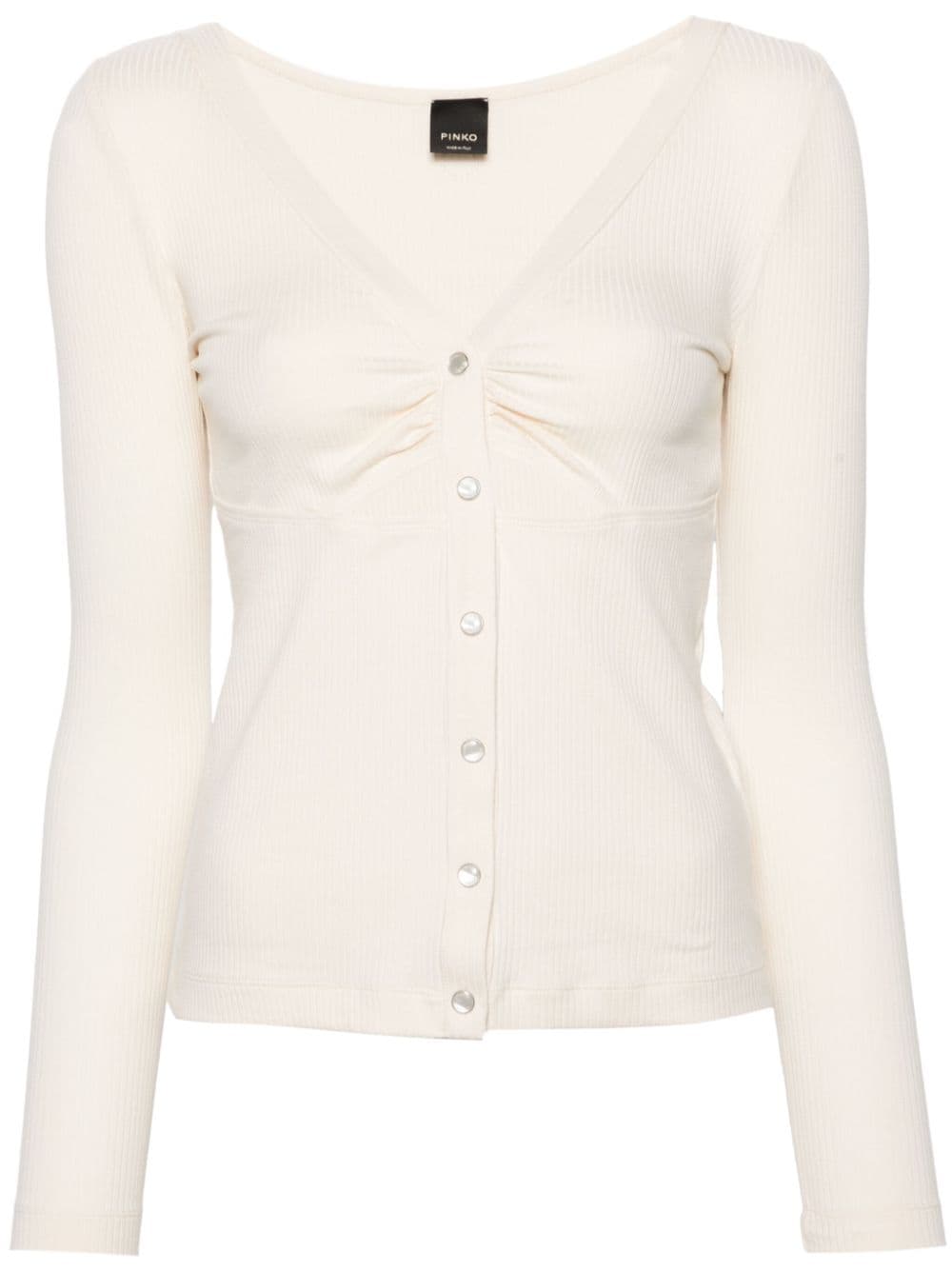 PINKO cut-out detailed ribbed top - White von PINKO