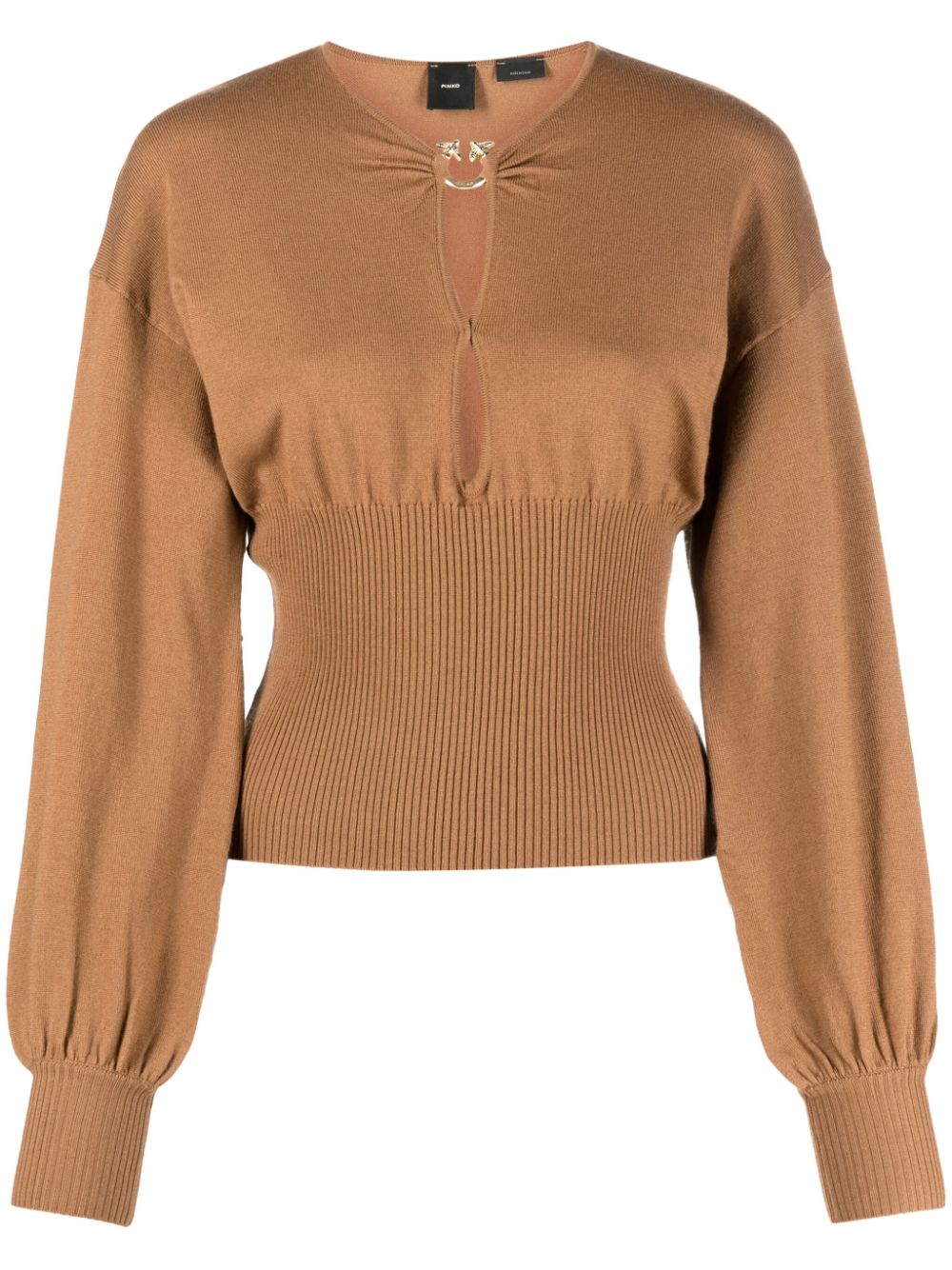 PINKO cut-out detailing wool-blend jumper - Brown von PINKO