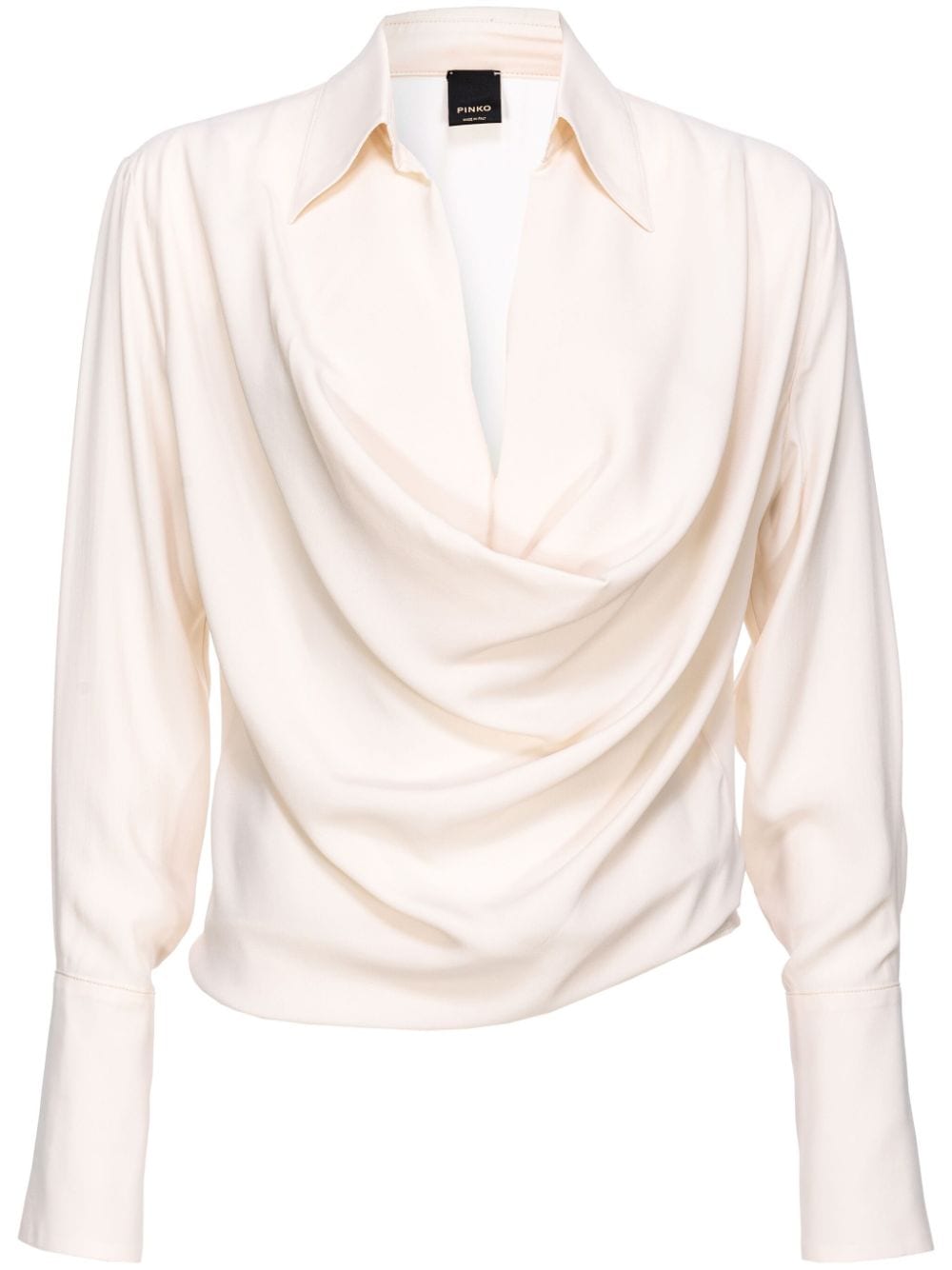 PINKO draped-detailing long-sleeve shirt - White von PINKO