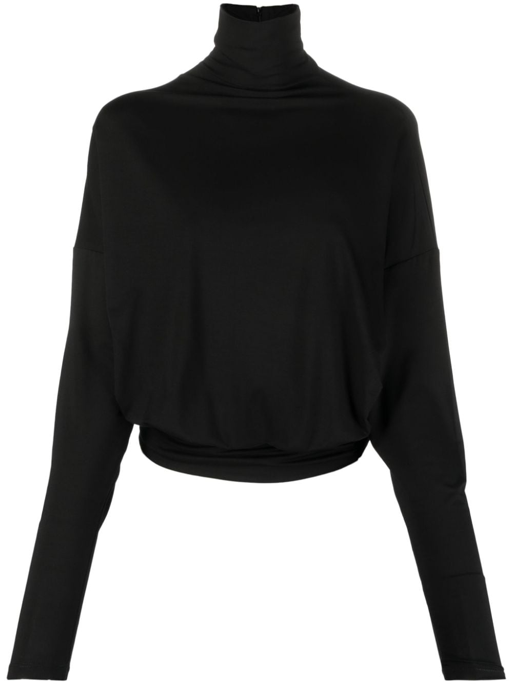 PINKO draped high-neck long-sleeve top - Black von PINKO