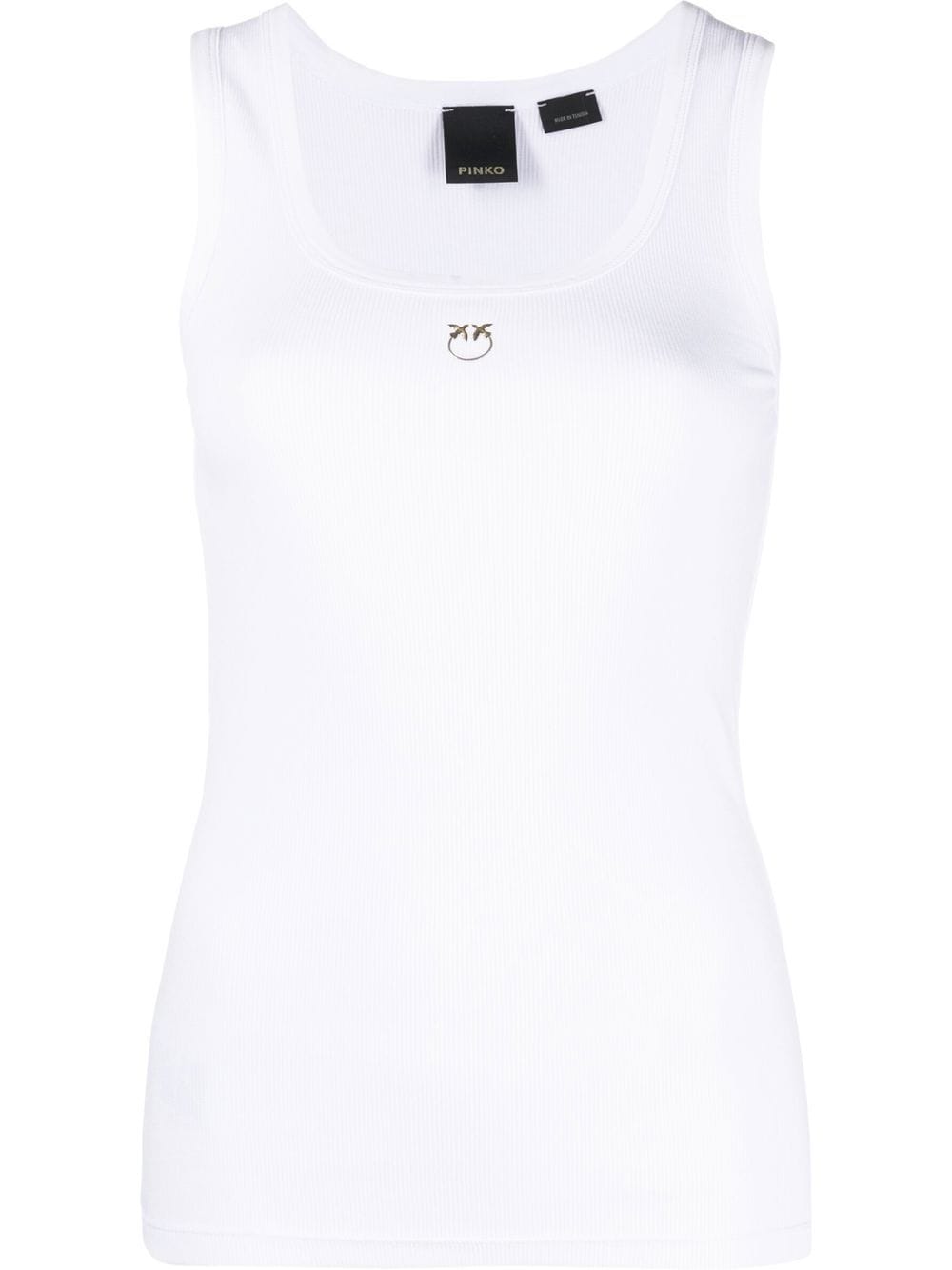 PINKO embroidered Love-Birds logo vest - White von PINKO