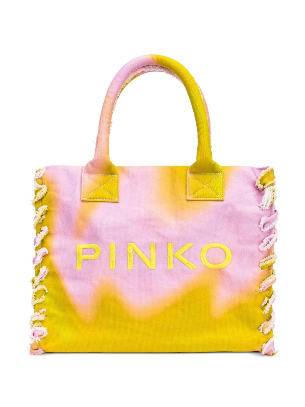 PINKO embroidered canvas beach bag - Yellow von PINKO