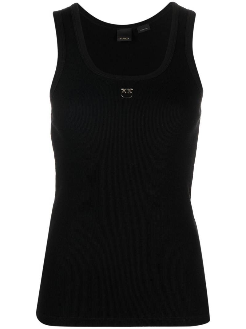 PINKO embroidered logo tank top - Black von PINKO