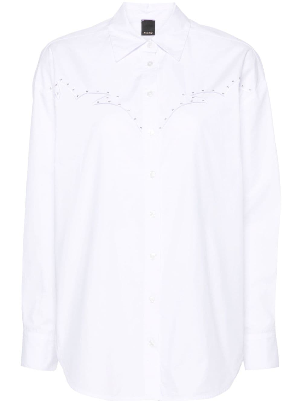 PINKO embroidered poplin shirt - White von PINKO