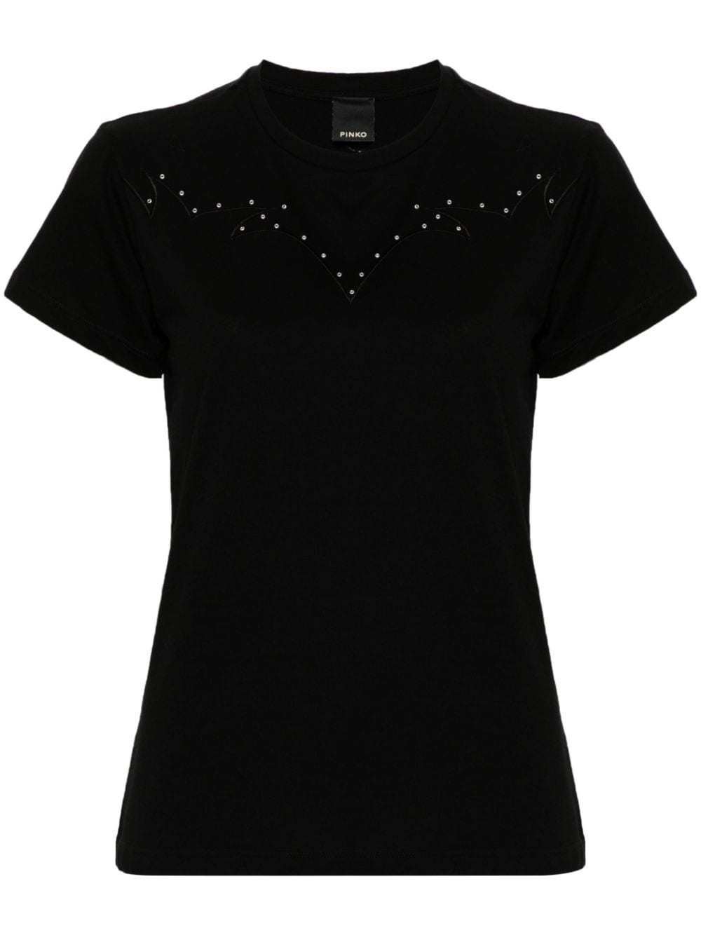 PINKO eyelet-detailing cotton T-shirt - Black von PINKO