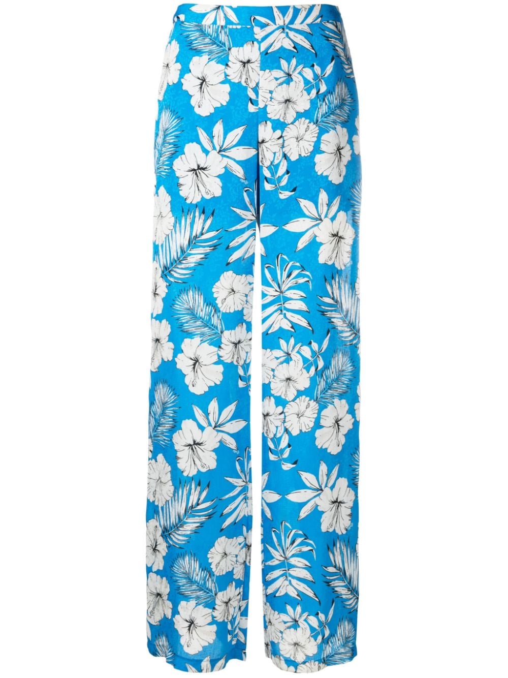 PINKO floral-print wide-leg trousers - Blue von PINKO