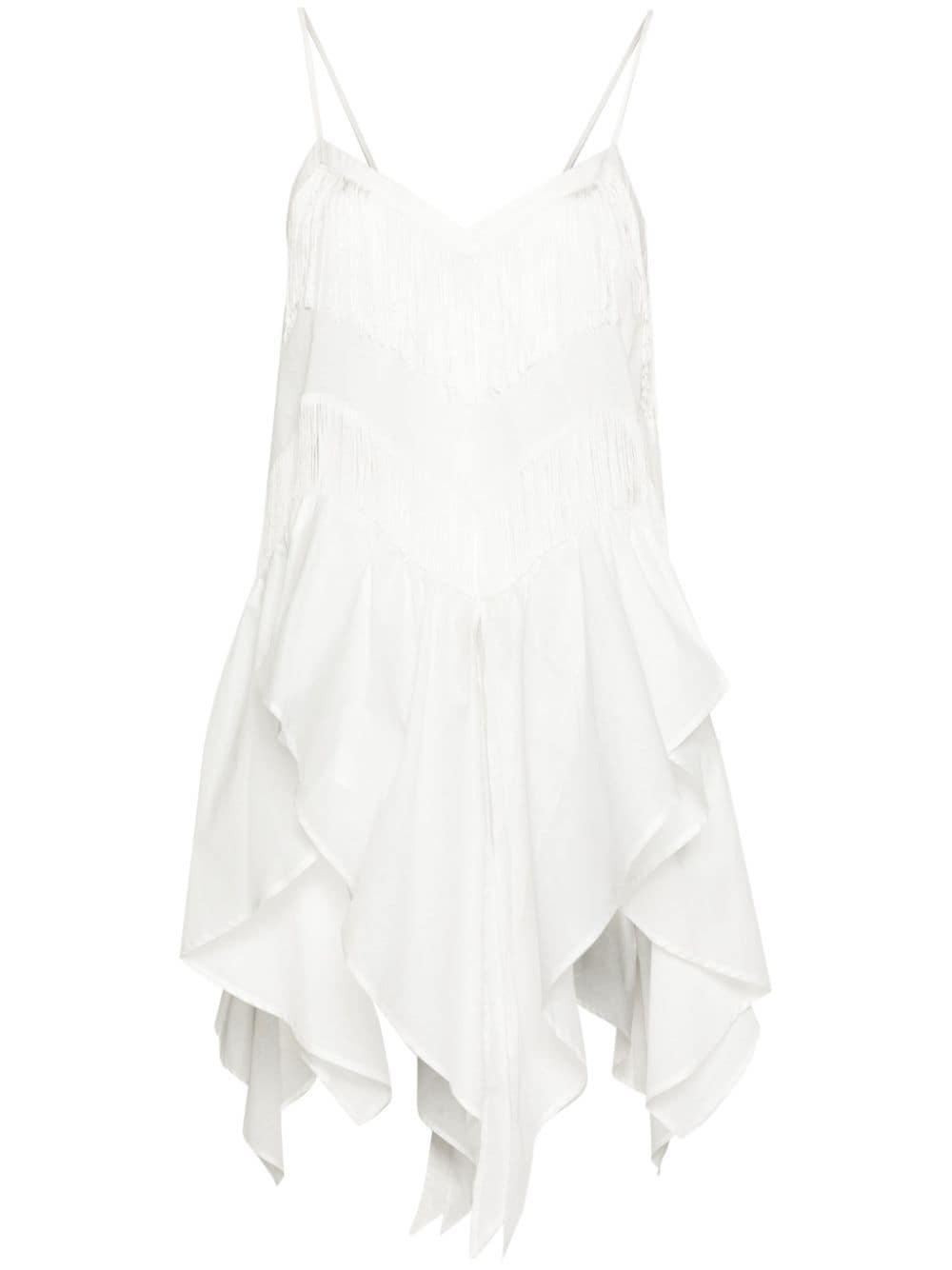 PINKO fringed cotton tank top - White von PINKO