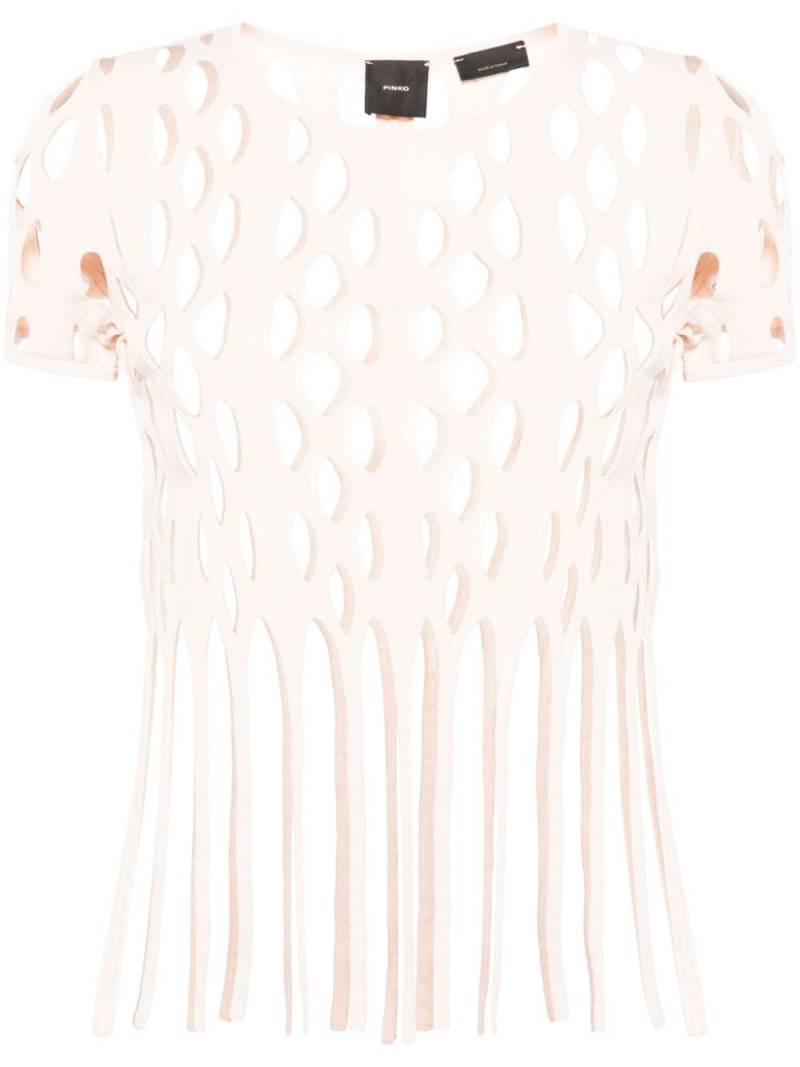 PINKO fringed open-knit T-shirt von PINKO