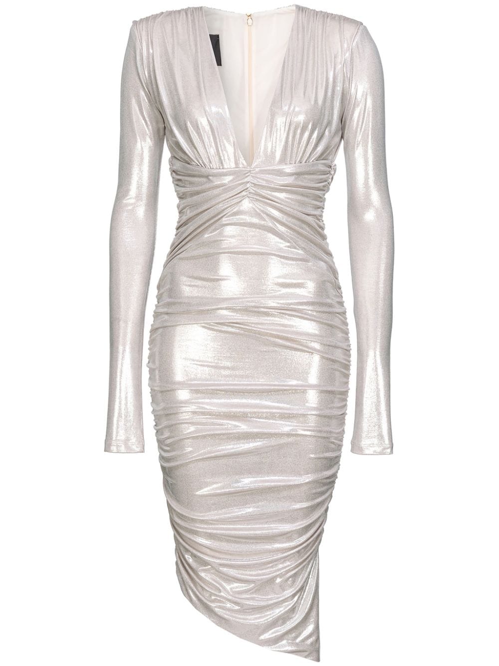 PINKO gathered metallic midi dress - White von PINKO