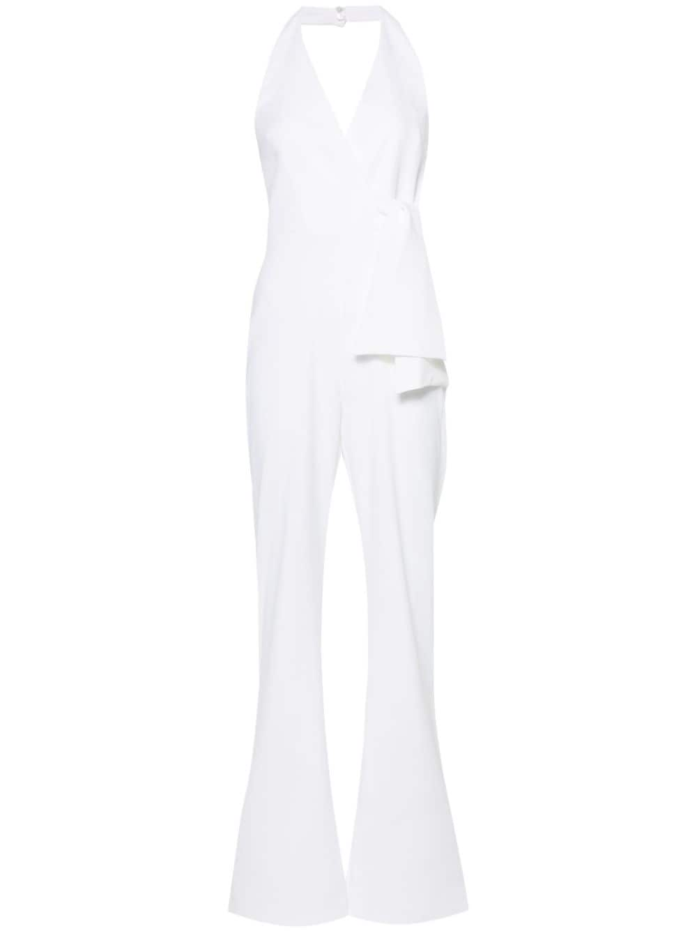 PINKO halterneck flared jumpsuit - White von PINKO