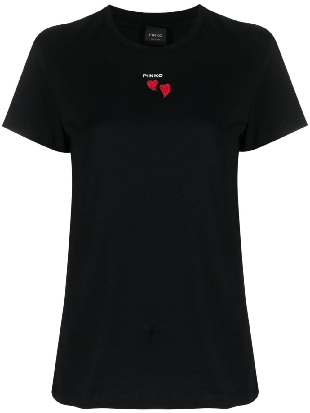 PINKO heart-embroidery logo T-shirt - Black von PINKO
