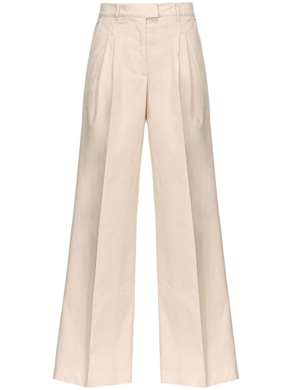 PINKO high-waisted cotton trousers - Neutrals von PINKO