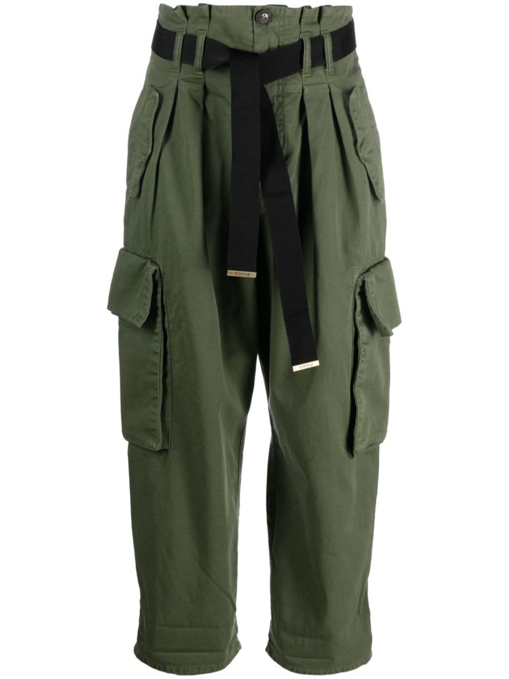 PINKO high-waisted cropped cargo trousers - Green von PINKO