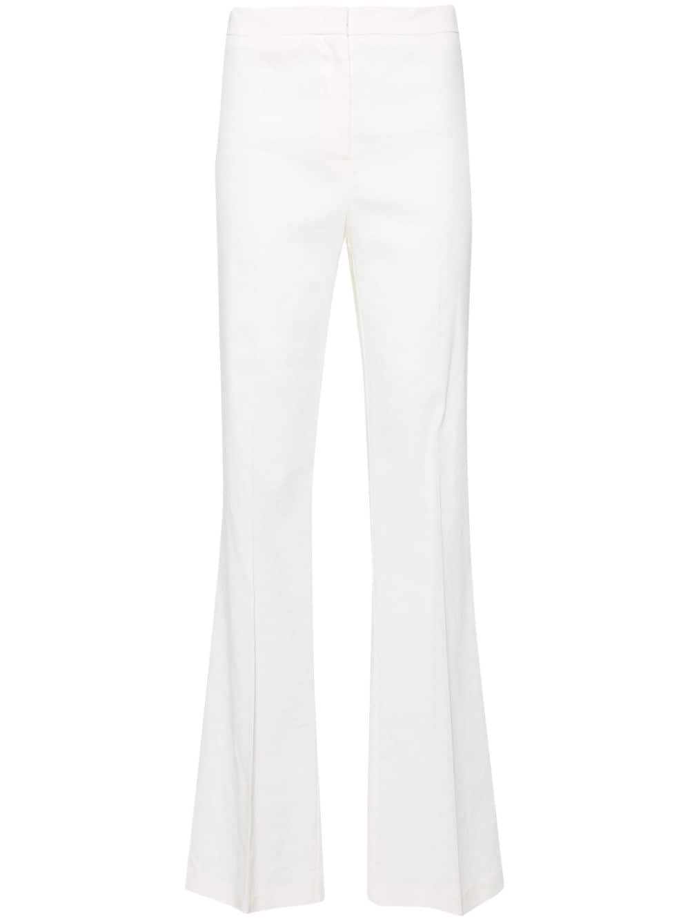 PINKO high-waisted linen-blend trousers - White von PINKO