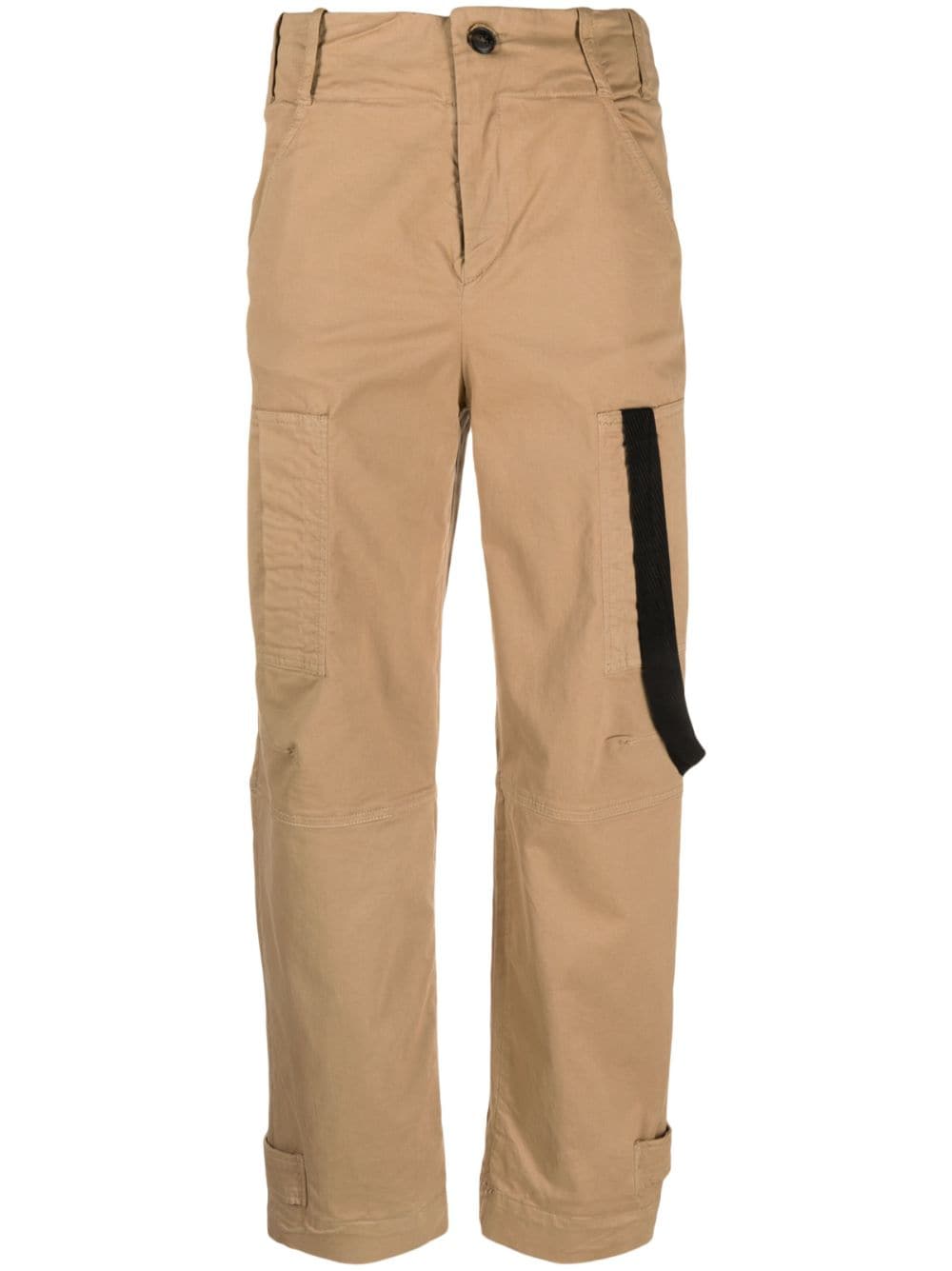 PINKO high-waisted straight-leg cotton trousers - Brown von PINKO