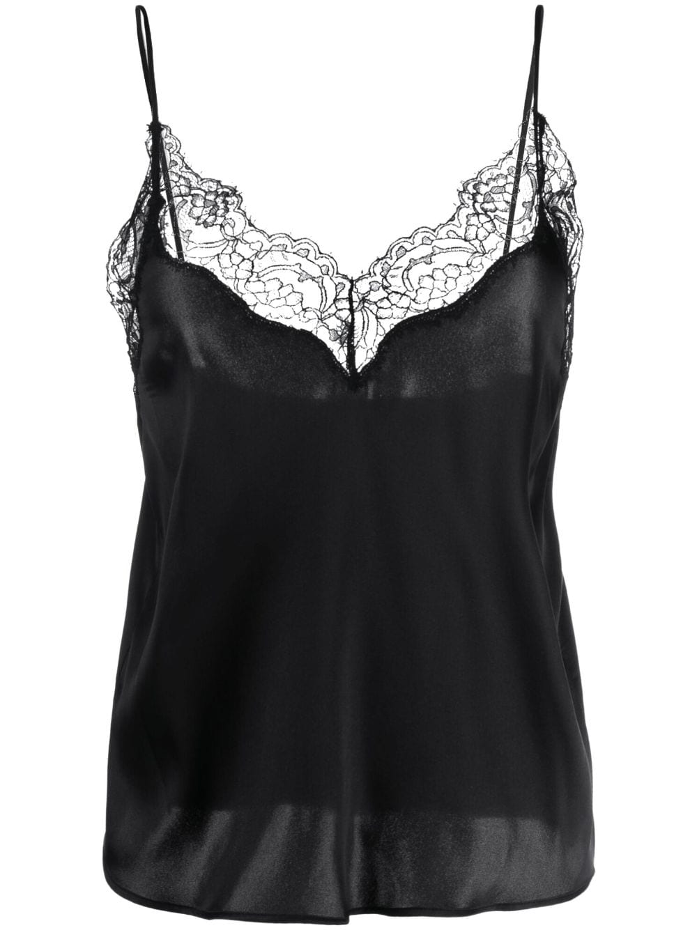 PINKO lace-trim detail top - Black von PINKO