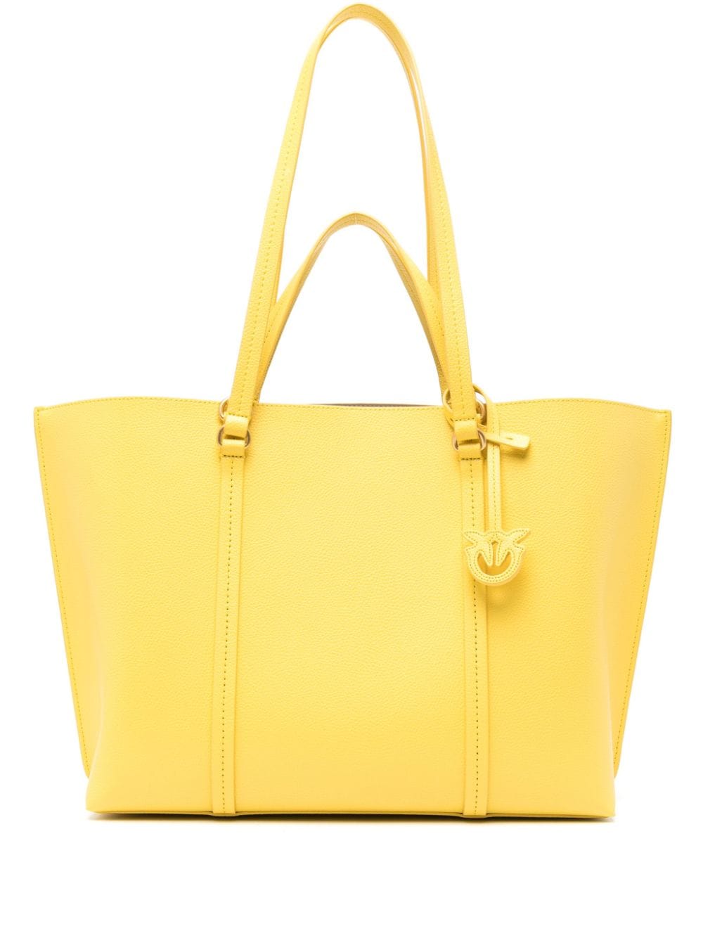 PINKO large leather tote bag - Yellow von PINKO