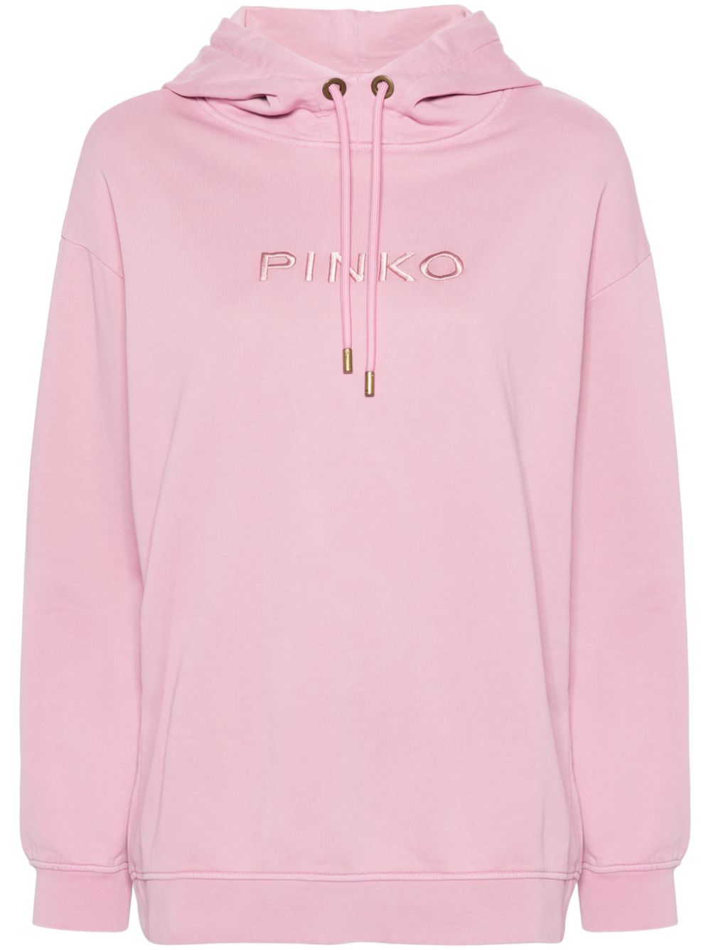 PINKO logo-embroidered cotton hoodie von PINKO