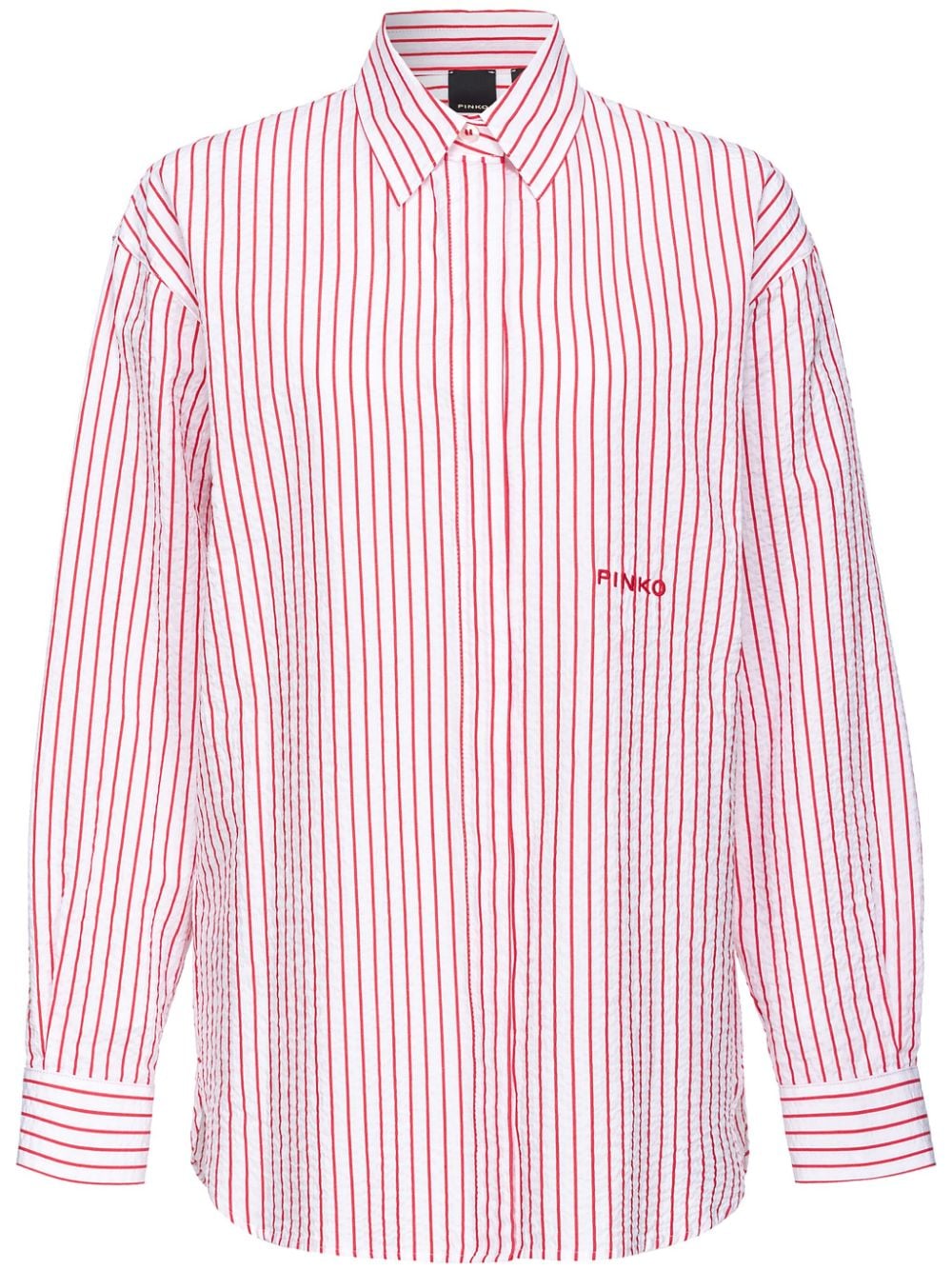 PINKO logo-embroidered striped shirt von PINKO