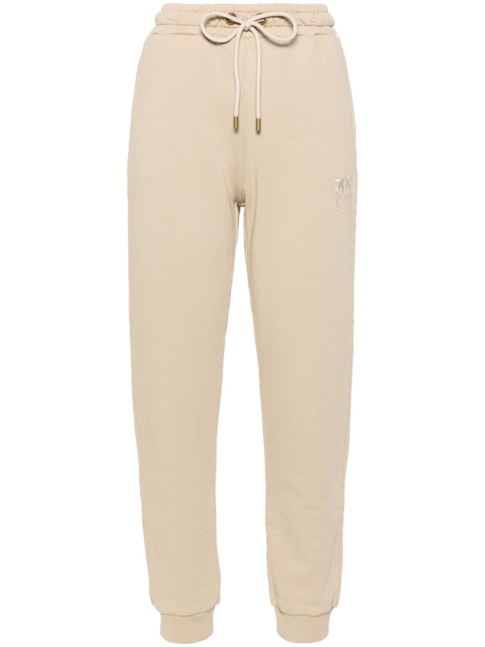 PINKO logo-embroidered tapered track pants - Neutrals von PINKO