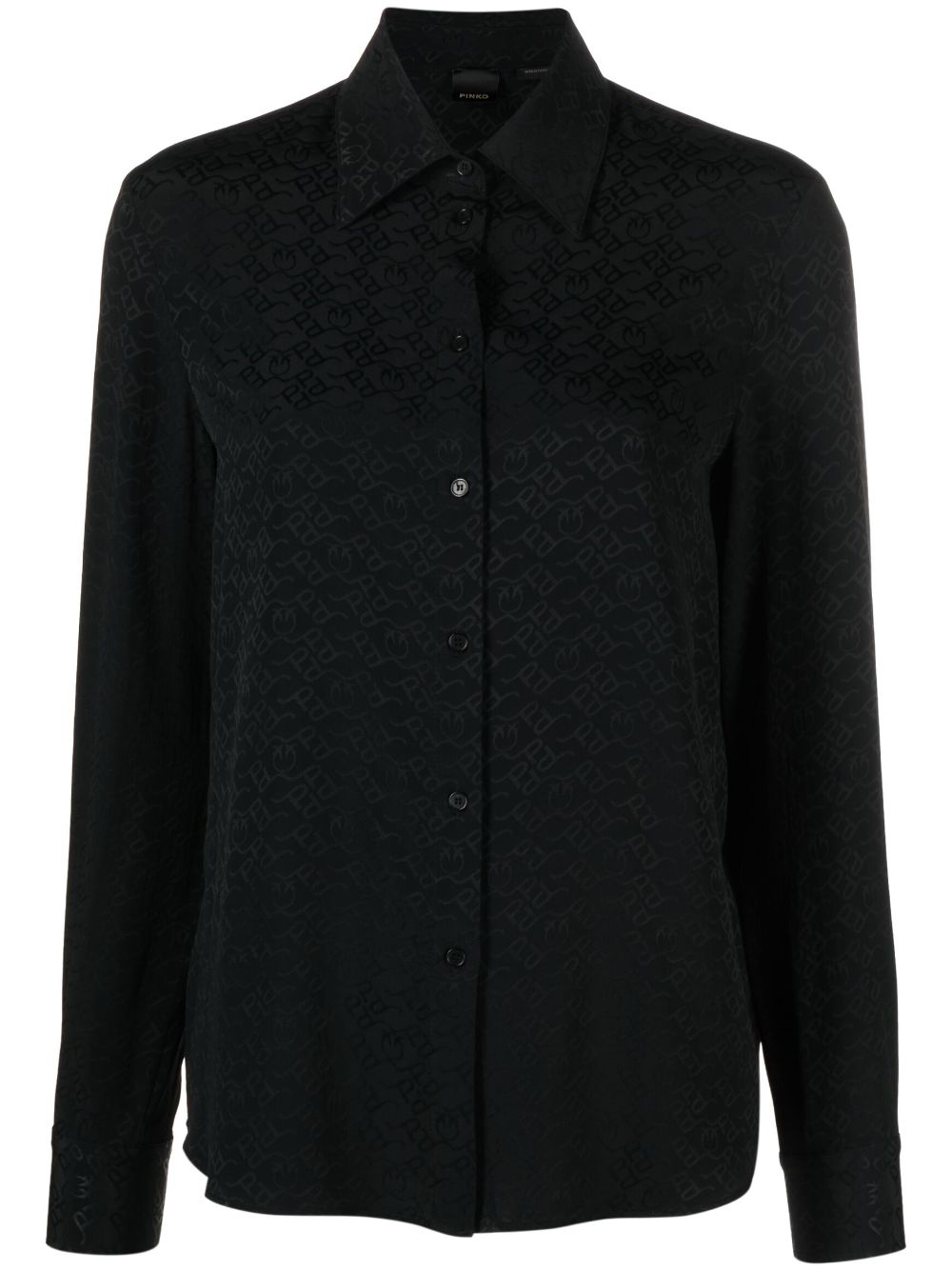 PINKO logo-jacquard shirt - Black von PINKO