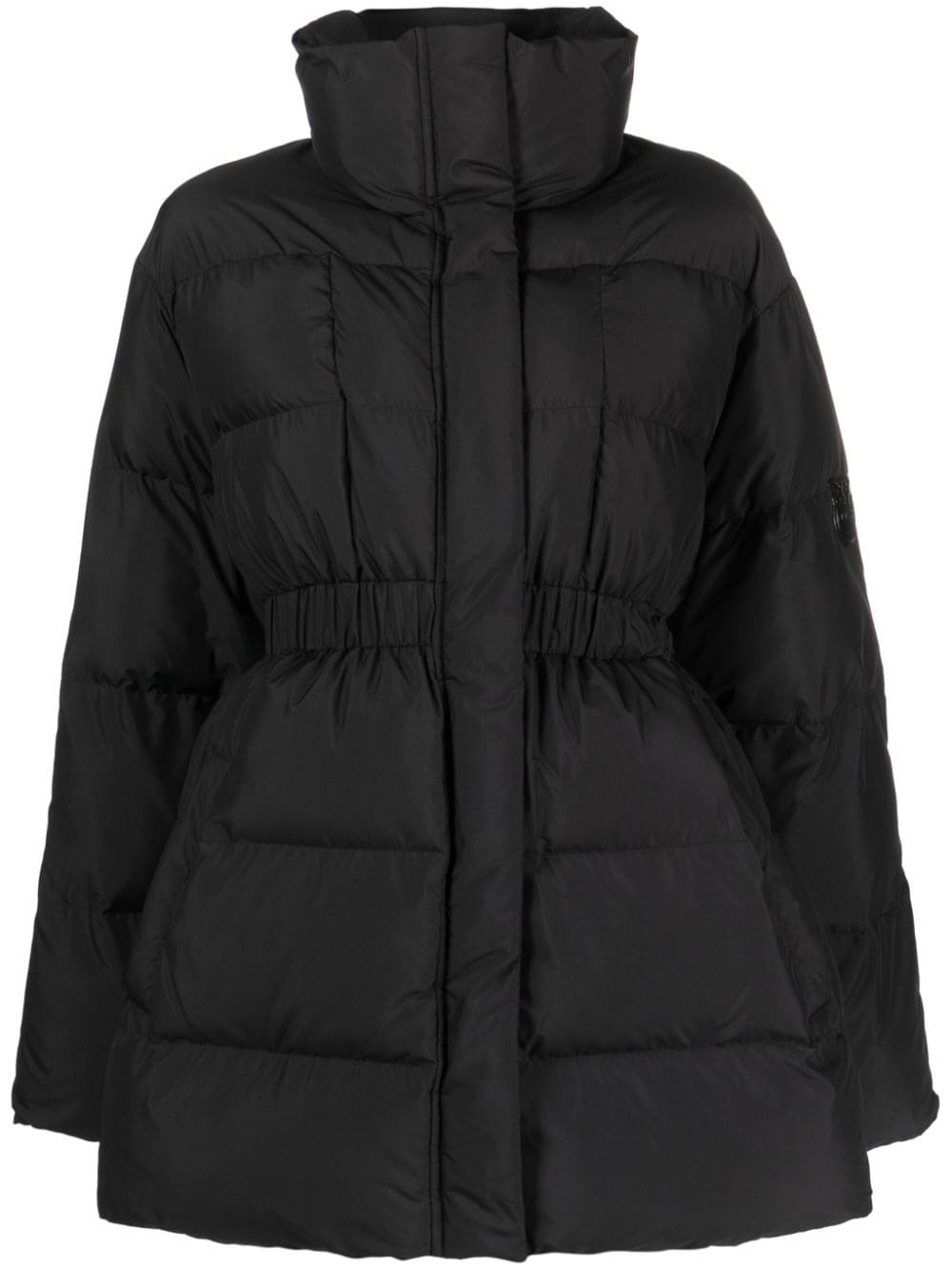 PINKO logo-plaque padded coat - Black von PINKO