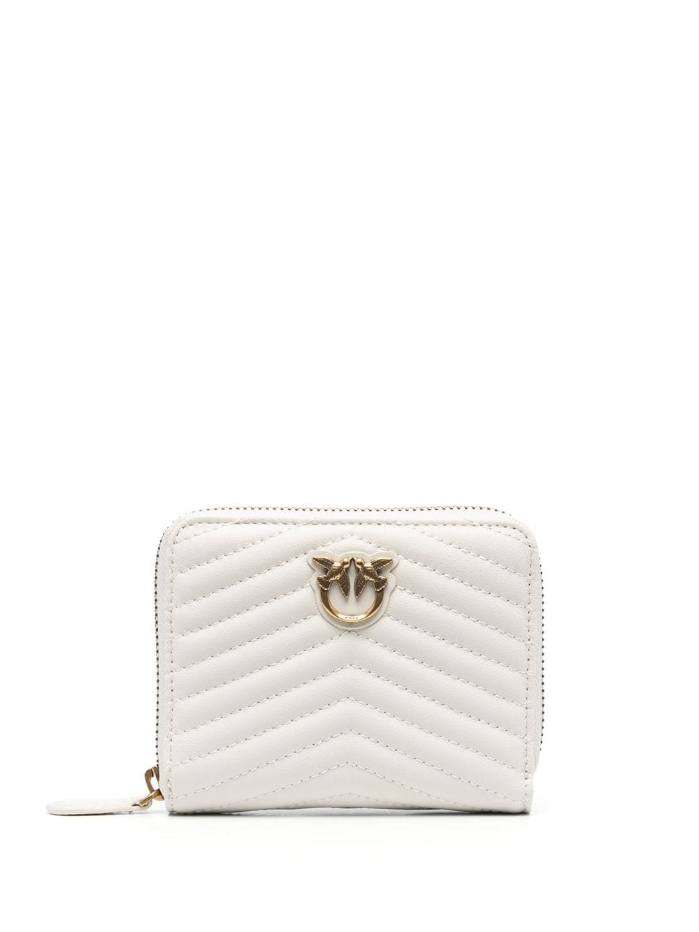 PINKO logo-plaque quilted leather wallet - Neutrals von PINKO