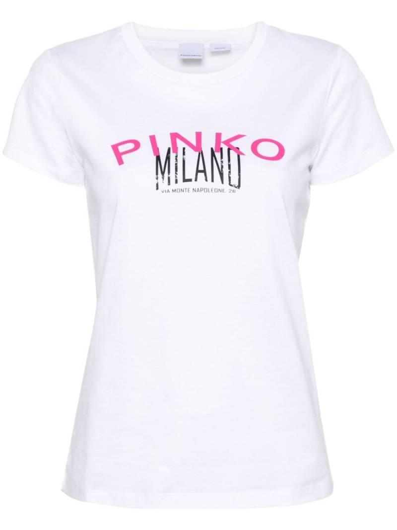 PINKO logo-print cotton T-shirt - White von PINKO
