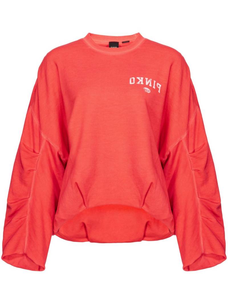 PINKO logo-print jersey sweatshirt - Red von PINKO