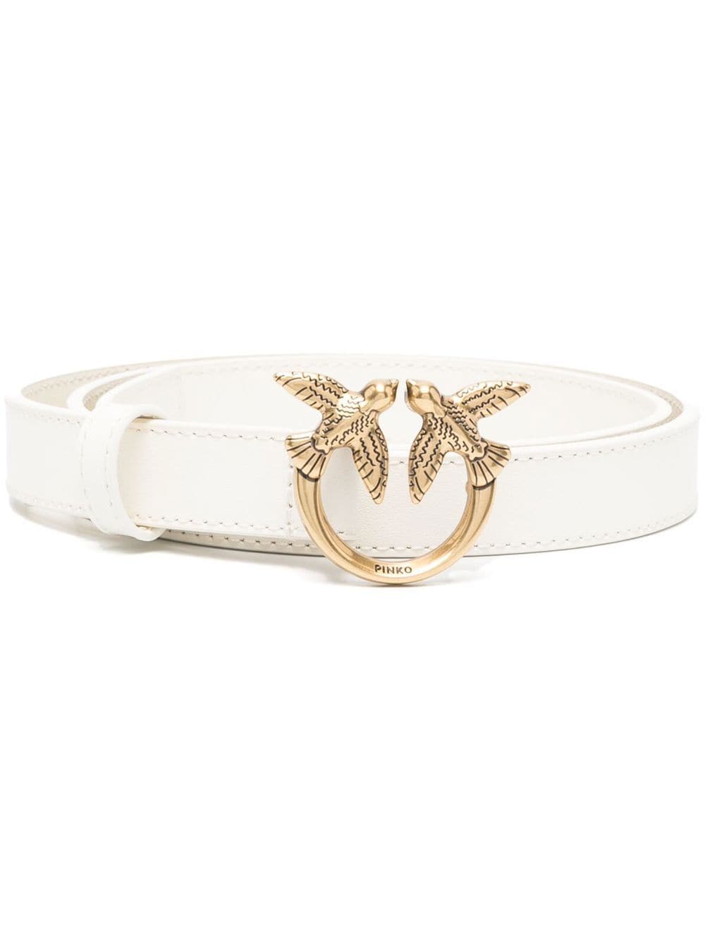 PINKO love bird buckle belt - White von PINKO