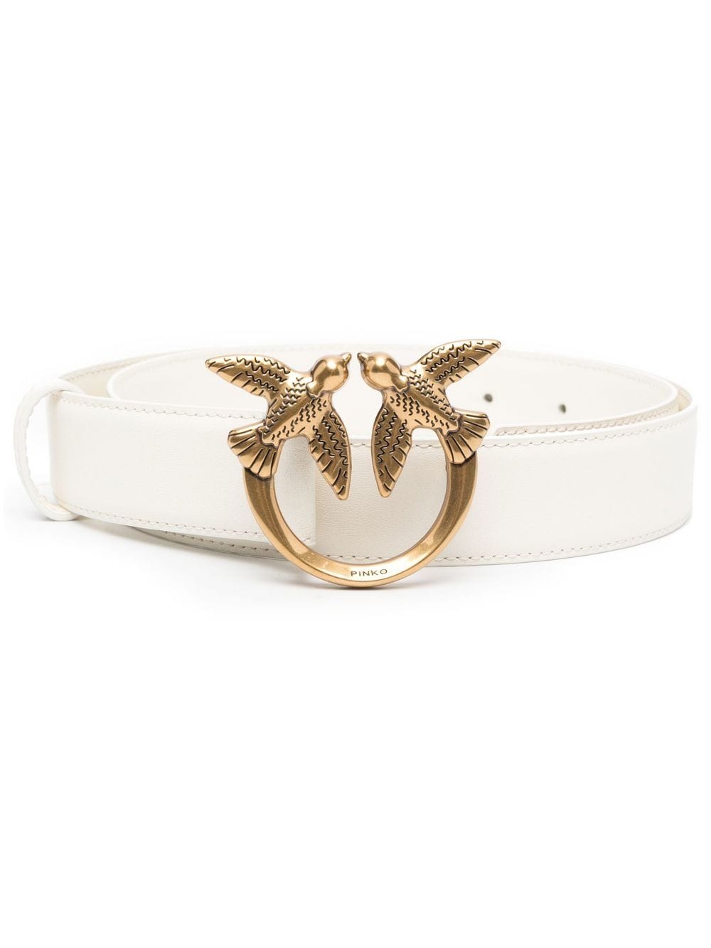 PINKO love bird leather belt - White von PINKO