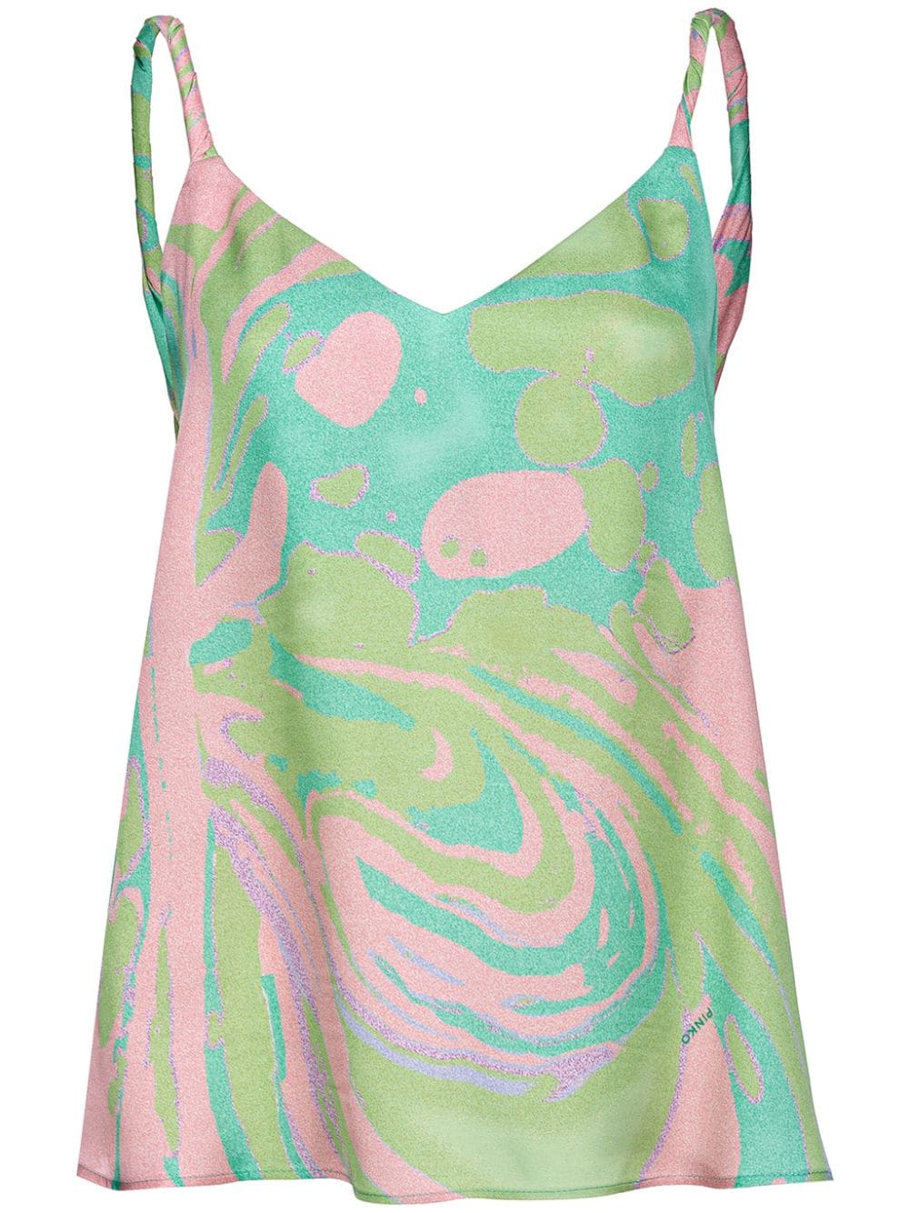 PINKO marble-print cowl-back top - Green von PINKO