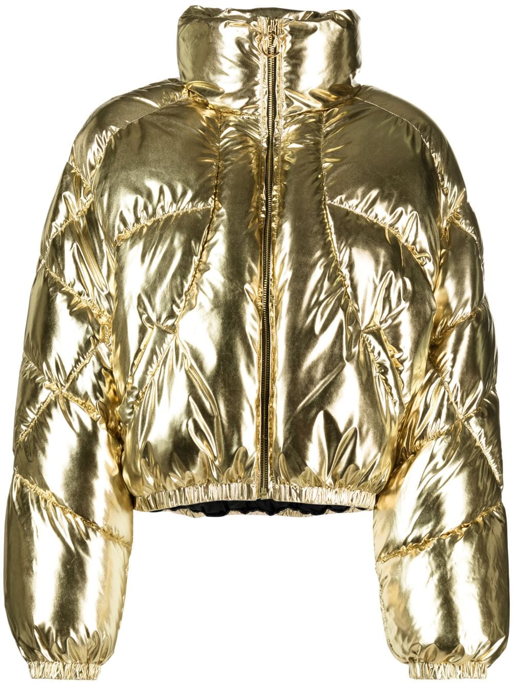 PINKO metallic high-neck puffer jacket - Gold von PINKO