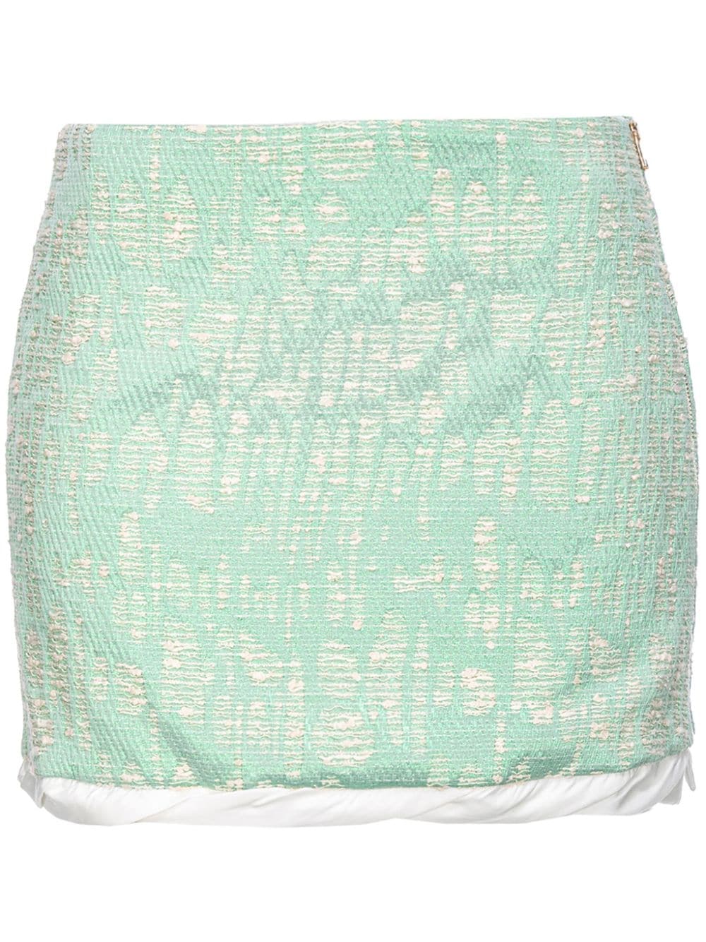 PINKO metallic-threading jacquard miniskirt - Green von PINKO