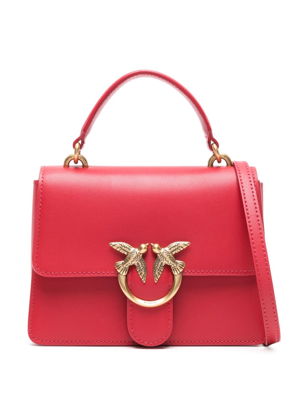 PINKO mini Love leather tote bag - Red von PINKO