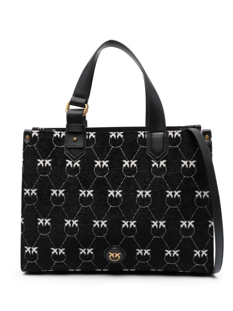 PINKO monogram jacquad tote bag - Black von PINKO