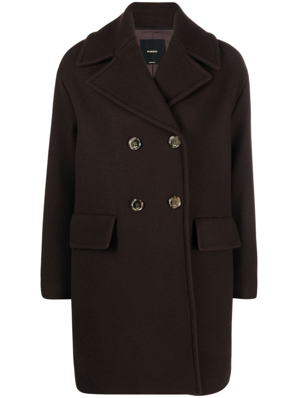 PINKO notched lapels double-breasted coat - Brown von PINKO