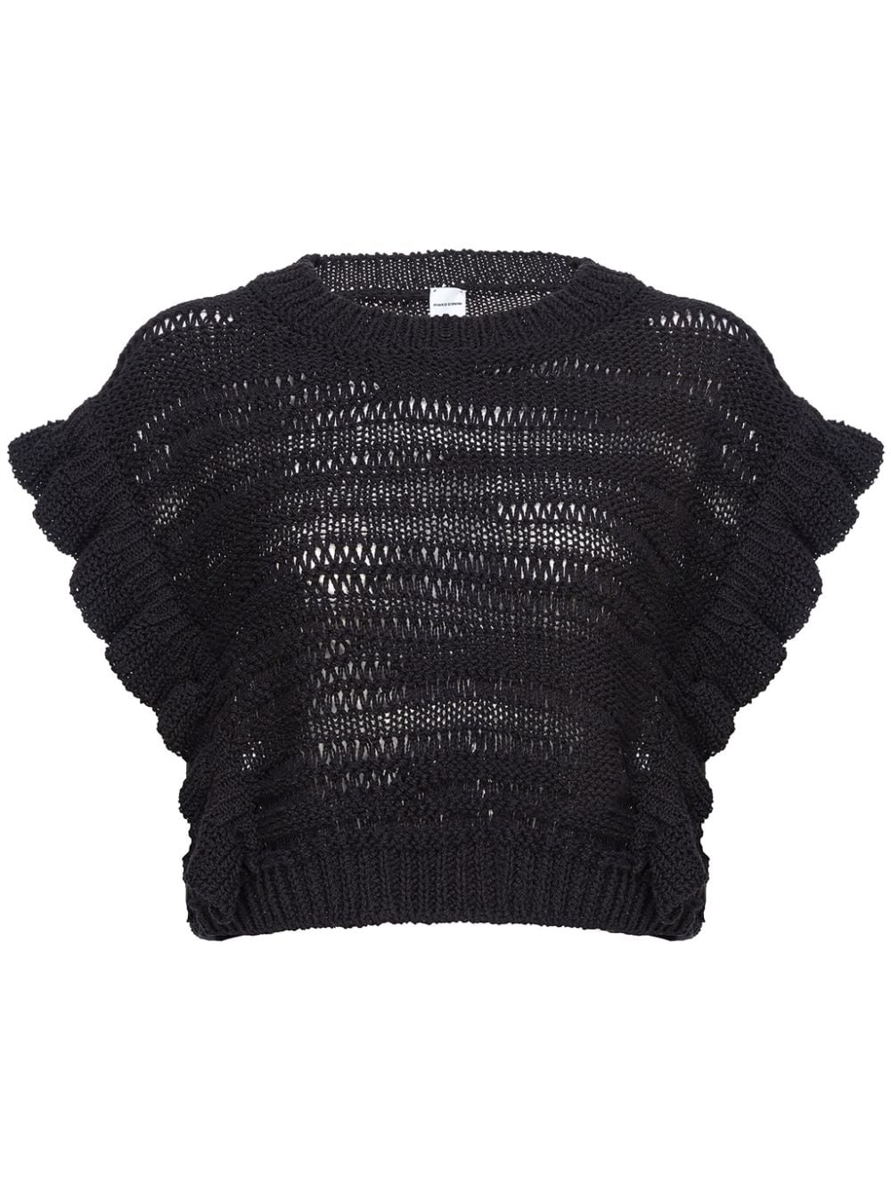 PINKO open-knit crop top - Black von PINKO