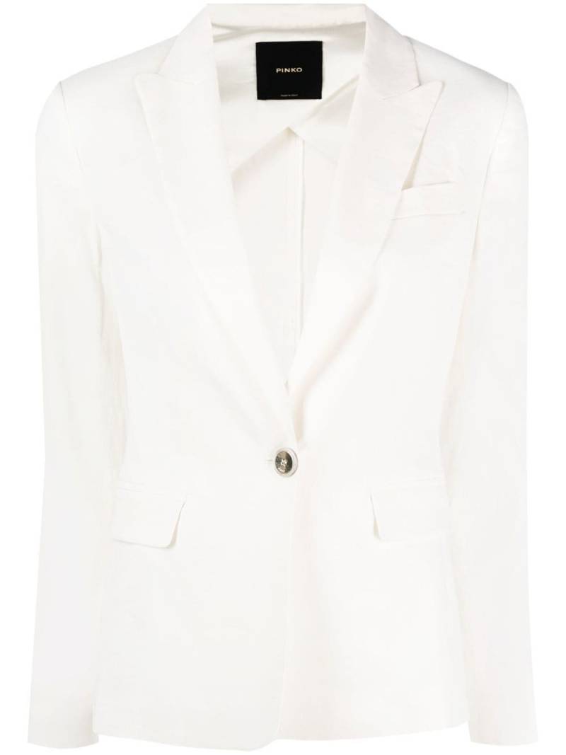 PINKO peak lapel linen-blend blazer - White von PINKO
